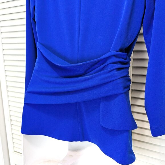 The Fold London Belleville WomensTop Small Royal Blue Knit Long Sleeve Blouse - Picture 6 of 16
